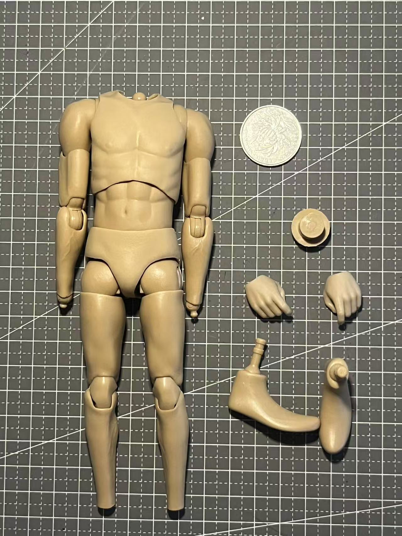 1/6 Children Nude Body with Feet & Hands & Head Connector FP016
